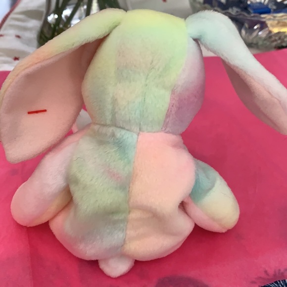 Ty Beanie Baby Retired Hippie Rainbow Rabbit - Picture 8 of 8
